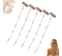 Accento per capelli da sirena da spiaggia: dettagli di stelle marine e perline per le donne, accessorio per capelli a strati con clip Boho per vacanze al mare, matrimoni e festival (5pcs)