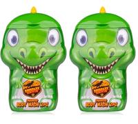 Accentra 2 in 1 Shower Gel DINOPARK ADVENTURE per corpo e capelli - Docciaschiuma e Shampoo in Flacone Dinosauro, Design Dino, 400 ml, Profumo di Mela, Idea Regalo per Bambini e Ragazzi