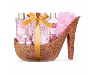 accentra A moment for you - Set da bagno in una bella pompa glitterata, 9 pezzi, set di bellezza di lusso, set da doccia - per un'esperienza rilassante SPA