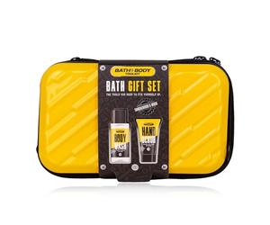 Accentra BATH + BODY TOOLKIT - Set regalo da uomo in custodia rigida - Set da bagno e doccia con sandalo e musk con gel doccia da 100 ml e scrub mano da 50 ml, set da viaggio per uomini