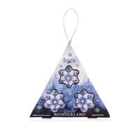 Accentra Bombe da bagno WINTER WONDERLAND in confezione regalo, 3 x 25 g, regalo di Natale per donna, profumo Tè Bianco & Cocco, colore Blu/Bianco/Argento