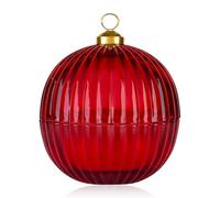 Accentra Candela profumata 150 g in sfera di vetro con coperchio, profumo mela & cannella, candela decorativa Natale, regalo & decoro natalizio, colore rosso