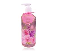 Accentra Dispenser di sapone BLOSSOM con sapone per le mani, sapone liquido in dispenser decorativo rosa con fiori, 290 ml, profumo: rosa lilla, idea regalo per donne, mamma e fidanzata - ricaricabile
