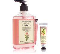 Accentra Dr. Finlay's - Dispenser di sapone liquido in dispenser con sapone per le mani da 250 ml e crema per mani e unghie da 10 ml, fragranza rosa e fiori d'arancio, cura per bagno e WC degli ospiti