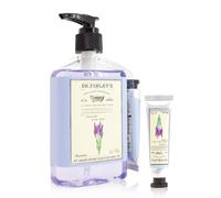 Accentra Dr. Finlay's - Dispenser di sapone liquido in dispenser con sapone per le mani da 250 ml e crema per mani e unghie da 10 ml, profumo di lavanda, cura per bagno e WC degli ospiti