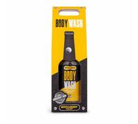 Accentra gel doccia uomo bottiglia di birra Sandalo e Muschio da regalare | Doccia in giallo e nero, pratica pulizia del corpo come regalo per compleanno, festa del papà e Natale