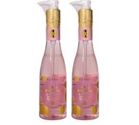 Accentra Lette S - Sapone per le mani in bottiglia di spumante, 250 ml, in dispenser di pompa, sapone liquido, profumo di tè rosa e velluto, ricaricabile, rosa - oro (Confezione da 2)