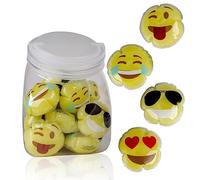 Accentra Mini gel doccia "EMOJI", 4 motivi assortiti, 24 pezzi gel doccia da 50 ml in barattolo di caramelle, ideale come prezzo Tombola, bomboniere per compleanno o matrimonio, confezione grande