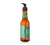 Accentra Sapone per le mani in bottiglia di birra, 330 ml, sapone per le mani in dispenser di pompa, sapone liquido, profumo di birra, ricaricabile