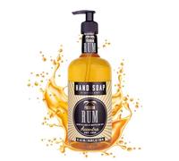 Accentra Sapone per le mani in bottiglia effetto bottiglia, 720 ml, sapone per le mani in dispenser di pompa, sapone liquido, profumo rum, ricaricabile