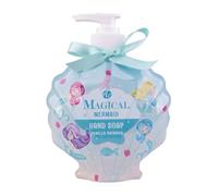 Accentra Sapone per le mani per ragazze Magic Mermaid, 340 ml di sapone liquido in dispenser blu con sirene dal design a conchiglia, sapone delicato per le mani con fiocco, profumo: vaniglia Rainbow