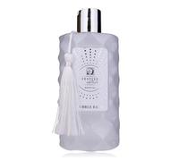 Accentra Schiuma da bagno FESTIVE EDITION Schiuma per doccia, gel doccia in bottiglia con nappa decorativa bianca, 330 ml, profumo: tè bianco, regalo per donne, Natale