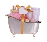 Accentra Set bagno PRÊT-À-PORTER in vasca con doccia, schiuma, sali da bagno, bombe da bagno, crema mani, sapone e spugna, regalo di Natale per donne
