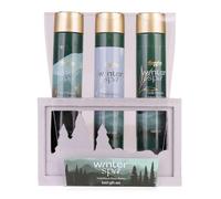 Accentra Set bagno WINTER SPA in cassetta legno con docciaschiuma, olio da bagno e sali da bagno, regalo donna Natale, profumo pino fresco & bacche invernali, verde/oro/bianco