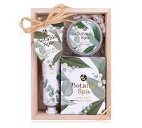 Accentra Set da bagno da donna BOTANIC SPA in bella confezione regalo - Set di 3 pezzi con crema per le mani, burro per il corpo e sali da bagno - Set regalo per San Valentino e festa della mamma