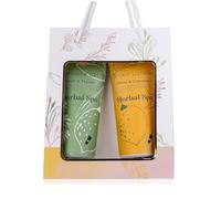 Accentra Set da bagno Herbal Spa, in sacchetto regalo riutilizzabile, 200 ml, gel doccia, 200 ml, lozione per il corpo, regalo in materiale riciclato per donne, San Valentino, festa della mamma