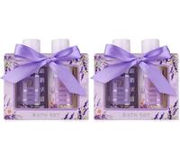 Accentra - Set doccia da donna, set regalo LaVENDEL in bella confezione regalo - 2 pezzi con gel doccia e lozione per il corpo - Set regalo per compleanno, San Valentino, festa della mamma e Natale