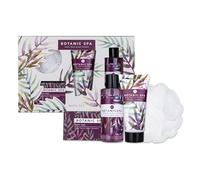 accentra - Set regalo da donna Botanic Spa da 4 pezzi, set da bagno con lozione per il corpo, sali da bagno, gel doccia e spugna a rete, set benessere per donne e ragazze, per compleanno e San
