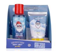 Accentra Set regalo MEN'S COLLECTION WINTER EDITION in cofanetto con 100 ml docciaschiuma & 50 ml balsamo dopobarba, regalo uomo Natale, profumo pino ghiacciato & ambra, blu/bianco/rosso