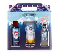 Accentra Set regalo MEN'S COLLECTION WINTER EDITION in cofanetto con docciaschiuma, balsamo dopobarba e apribottiglie, regalo uomo Natale, profumo pino ghiacciato & ambra, blu/bianco/rosso