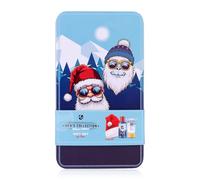 Accentra Set regalo MEN'S COLLECTION WINTER EDITION in latta con docciaschiuma, balsamo dopobarba, cappello di Natale, regalo uomo Natale, profumo pino ghiacciato & ambra, blu/bianco/rosso