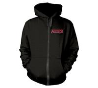 Accept Metal Heart 1 Felpa con Cappuccio e Zip Intera Adulto Unisex (PH155)