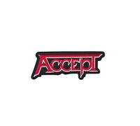 Accept Red Silver - Toppa in metallo pesante ricamata con ferro da stiro, accessorio souvenir