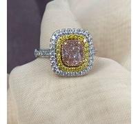 Acceso Rosa Cuscino 1.75Ctw Igi Lab Cresciuta Diamante Fidanzamento Anello 14k