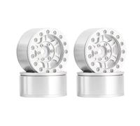 Accesorios coches RC per MST per Jimny per Tamiya CC01 LC70 per Axial 90069 1/10 RC Crawler Car 4 Pezzi 1.55 Cerchi Beadlock Metallo Mozzo(White)