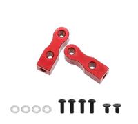 Accesorios coches RC per Tamiya per TT01 per TT02 1/10 rc Car Upgrade Parts Accessories Supporto per Servo Lega di Alluminio Telaio Fisso(Red)
