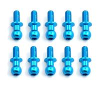 Accesorios coches RC per Tamiya per TT01 per TT02 per Sakura D5 1/10 RC Drift Car Ricambi Accessori 10 Pezzi M3 Viti A Testa Sferica Esagonale Metallo(Blue)