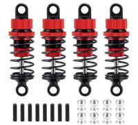 Accesorios coches RC per Tamiya per TT02 1/10 RC Aggiornamento Modifica Accessori Parti 4 Pezzi Ammortizzatori Ad Olio Lega di Alluminio Set Smorzatori(Red)