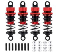 Accesorios coches RC per Tamiya per TT02 1/10 RC Drift Car Upgrade Parts 4 Pezzi 62 mm Lega di Alluminio Ammortizzatori Ad Olio Set Smorzatore(Red)