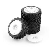 Accesorios coches RC per Tamiya XV-01 TA06 per TT-01 per TT-02 PTG-2 1/10 RC per Auto da Corsa EParts Accessori 72mm Pneumatici Gomma per Ruote(White)
