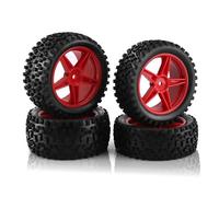 Accesorios coches RC per Wltoys 144001 144010 124007 per Tamiya per TT02B per HSP 1/10 1/12 1/14 rc Car Parts 4 Pezzi 87mm Pneumatico Ruota(Red)