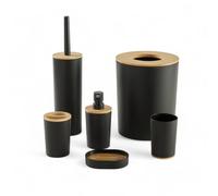 Access SDB, Set di 6 pezzi, in plastica, bambù, set completo, nero