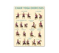 Accessible Yoga and Mindful Movement Poster, Inspirational Canvas Art for Calm Living Spaces(Framed,16x24inch(40x60cm))