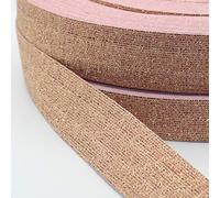 ACCESSOIRES LEDUC Elastico Metallizzato Colore M09-5 Metri Elastico Lucido colorato in Rame, 35 mm, Colore: Rosa
