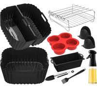 Accessoires pour friteuse à air chaud pour Russell Hobbs Airfryer XXL 8L 8,3L, COSORI Turboblaze 6L 6,2L 6,4L, Bosch 7,2L, Aigostar 7L, réutilisables Accessoires pour friteuse à air chaud