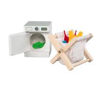 Goki - Goki Houten Poppenhuis Meubels Wasruimte Accessoires NUOVO