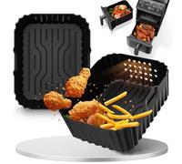 Accessori Airfryer in silicone con Philips serie 4000 NA460/00 NA462/70, confezione da 2 stampi da forno con design Airflow, 10 l, doppio basket, senza BPA, lavabili in lavastoviglie, resistenti al