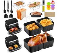Accessori Airfryer per friggitrice ad aria calda Ninja Foodi Flexdrawer AF500EU AF500EUCP, 1 stampo da 10,4 L e 2 stampi in silicone da 5,2 l, friggitrice ad aria calda AF500de, accessori inclusi