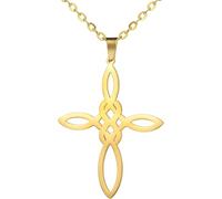 Accessori Amuleti in argento sterling 925 Collana con croce celtica per uomo con nodo eterno, Ciondolo con croce celtica religiosa di Gesù - Collana con croce celtica da uomo, Collana con croce