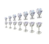 Accessori Auricolari In Acciaio Inossidabile Da 7 Coppie Con Set Punte Pietre Zirconi Sintetiche In Più Scelte Colore Auricolari Zirconi Rotondi