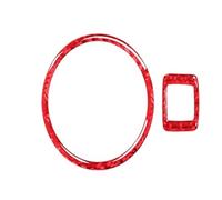 Accessori Auto Car Interior Per Tiguan 2013-2017 2 Pezzi In Vera Fibra Di Carbonio Per Fari Auto, Pulsanti, Interruttori, Adesivi Per Cornici(Carbon red)