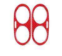 Accessori Auto Car Interior Per Tiguan 2013-2017 2 Pezzi In Vera Fibra Di Carbonio Per Fari Auto, Pulsanti, Interruttori, Adesivi Per Cornici(Carbon red)