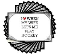 Accessori auto I Love When My Wife Let's Me Play Hockey adesivi divertenti per paraurti per adulti adesivi per auto divertente (6 x 9 cm)