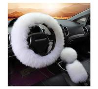 Accessori Auto Interno Coprivolante Morbido 38 Cm Accessorio Per Auto Protezione In Peluche 3 Kit Di Copertura Accessori Interni Auto Custodia Volante Cover Pelle(White)