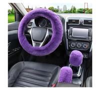 Accessori Auto Interno Coprivolante Per Auto 3 Pezzi Coprivolante Per Freno A Mano Auto Invernale Caldo Set Di Tre Pezzi Volante 38 Cm Custodia Volante Cover Pelle(Purple)