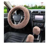 Accessori Auto Interno Coprivolante Per Auto 3 Pezzi Coprivolante Per Freno A Mano Auto Invernale Caldo Set Di Tre Pezzi Volante 38 Cm Custodia Volante Cover Pelle(Camel)